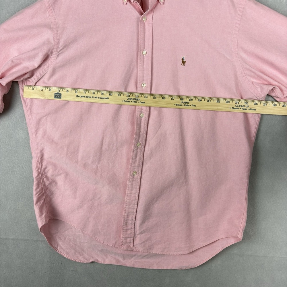 Polo Ralph Lauren Oxford Shirt Mens XL Pink Flesh Pony Long Sleeve OCBD Yarmouth - Picture 4 of 10